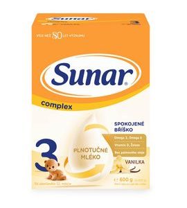 SUNAR COMPLEX 3 MLÉKO BATOLECÍ VANILKA 600G - KOJENECKÁ MLÉKA - KRMENÍ