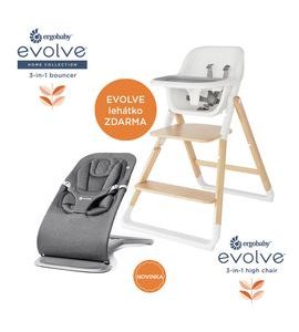 ERGOBABY EVOLVE JÍDELNÍ ŽIDLE 2V1 NATURAL WOOD + ZDARMA LEHÁTKO CHARCHOAL GREY - STOLIČKY DREVENÉ - KRMENÍ