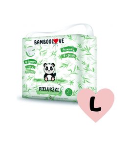 BAMBOOLOVE PLENY JEDNORÁZOVÉ BAMBUS VEL. L 9-14 KG 21 KS - JEDNORÁZOVÉ PLENY - VŠETKO NA PREBAĽOVANIE