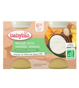 BABYBIO BRASSÉ Z KOKOSOVÉHO MLÉKA MANGO ANANAS 2X130 G - OVOCE/DEZERTY - KRMENÍ