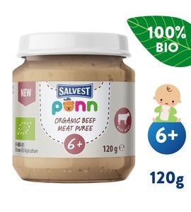 SALVEST PÕNN BIO HOVĚZÍ PYRÉ (120 G) - MASO/ZELENINA - KRMENÍ