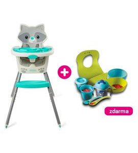 INFANTINO ŽIDLIČKA 4V1 GROW-WITH-ME + ZDARMA SADA NÁDOBÍ TOMMEE TIPPEE - JÍDELNÍ ŽIDLIČKY PLASTOVÉ - KRMENÍ