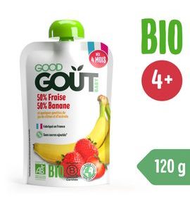 GOOD GOUT BIO JAHODA S BANÁNEM (120 G) - OVOCE/DEZERTY - KRMENÍ