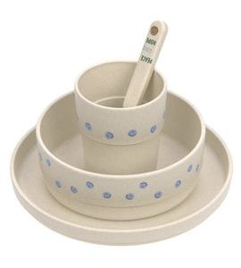 LÄSSIG DISH SET PP/CELLULOSE HAPPY RASCALS SMILE SKY BLUE - MISKY, TALÍŘKY A PODLOŽKY - KRMENÍ