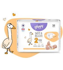 BELLA BABY HAPPY MINI 3-6 KG 38 KS - JEDNORÁZOVÉ PLENY - PŘEBALOVÁNÍ