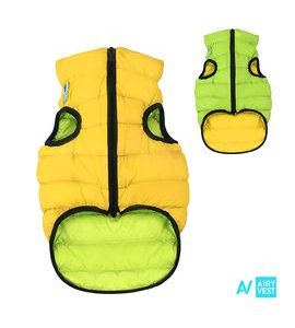 AIRY VEST BUNDA PRO PSY ŽLUTÁ/ZELENÁ L 55 - KOMBINÉZY A BUNDY PRO PSY - CHOVATELSKÉ POTŘEBY MALVÍKZOO