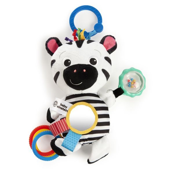 BABY EINSTEIN HRAČKA AKTIVNÍ NA C KROUŽKU ZEN ZEBRA 0M + - HRAČKY K ZAVĚŠENÍ - PRO DĚTI