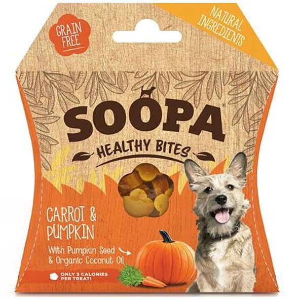 SOOPA PETS SOOPA HEALTHY BITES S MRKVÍ A DÝNÍ 50 G - VÝCVIKOVÉ PAMLSKY PRO PSY - CHOVATELSKÉ POTŘEBY MALVÍKZOO