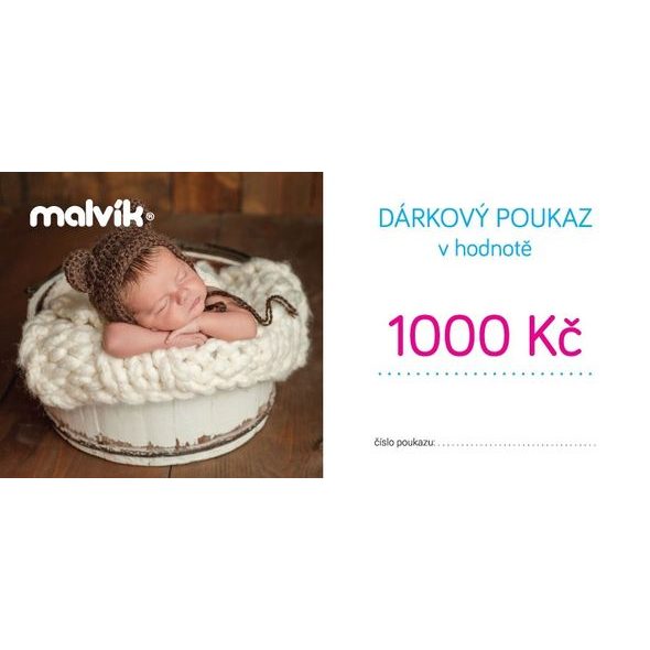 TIŠTĚNÝ DÁRKOVÝ POUKAZ 1.000 KČ - DÁRKOVÉ POUKAZY - PRO MAMINKY