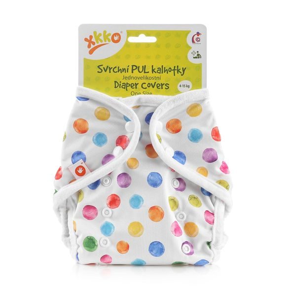 KIKKO SVRCHNÍ PUL KALHOTKY ONE SIZE WATERCOLOUR POLKA DOTS - PLENKOVÉ KALHOTKY - PŘEBALOVÁNÍ