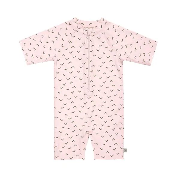 LÄSSIG SPLASH SHORT SLEEVE SUNSUIT JAGS LIGHT PINK - UV OBLEČENÍ - PRO DĚTI