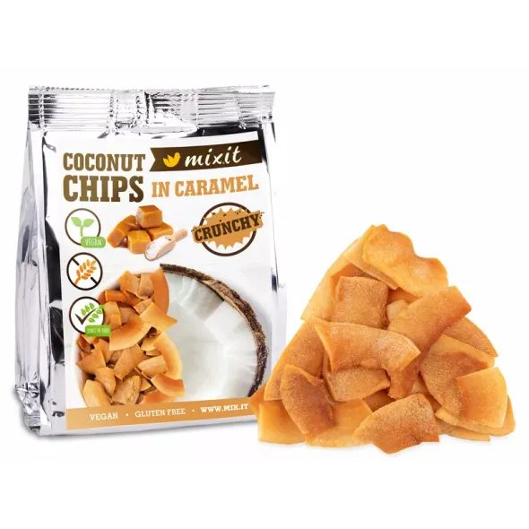 MIXIT KOKOSOVÉ CHIPSY DO KAPSY - KARAMEL (60G) - SLADKÉ ZOBÁNÍ - PRE MAMIČKY