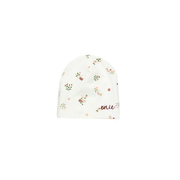 ENIE BABY DĚTSKÁ ČEPICE 1-3M FLOWERS CREME - ČEPIČKY A KLOBOUČKY - PRO DĚTI