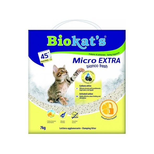 BIOKAT'S PODESTÝLKA MICRO BIANCO FRESH EXTRA 7KG - PŘÍRODNÍ STELIVO PRO KOČKY - CHOVATELSKÉ POTŘEBY MALVÍKZOO