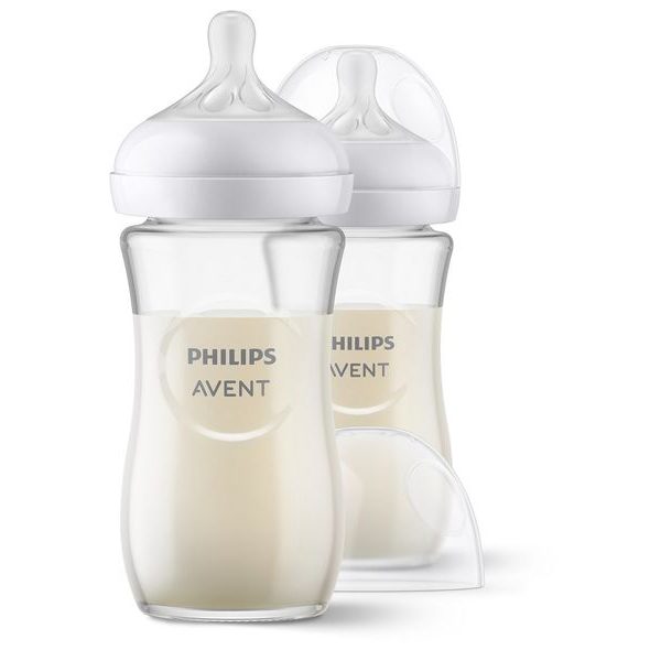 PHILIPS AVENT LÁHEV NATURAL RESPONSE SKLENĚNÁ 240 ML, 1M+, 2 KS - KOJENECKÉ LAHVE - KRMENÍ