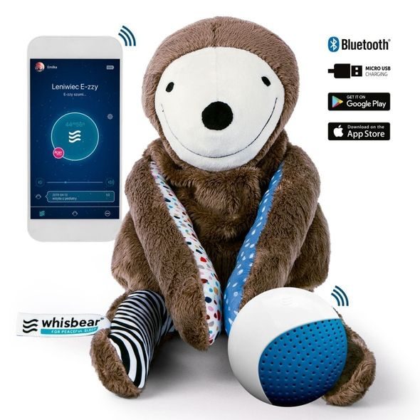 WHISBEAR® EZZY ŠUMÍCÍ LENOCHOD S APLIKACÍ A SENSOREM PLÁČE - USÍNÁČCI ŠUMÍCÍ / S TLUKOTEM - PRO DĚTI