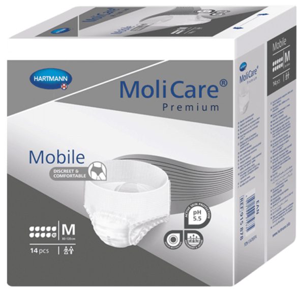 HARTMANN MOLICARE MOBILE 10 KAPEK M OBVOD BOKŮ 80–120 CM 14 KS - INKONTINENCE - PRO MAMINKY