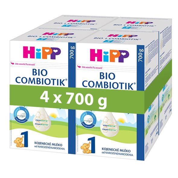 HIPP 4X POČÁTEČNÍ MLÉČNÁ KOJENECKÁ VÝŽIVA HIPP 1 BIO COMBIOTIK 700G - KOJENECKÁ MLÉKA - KRMENÍ