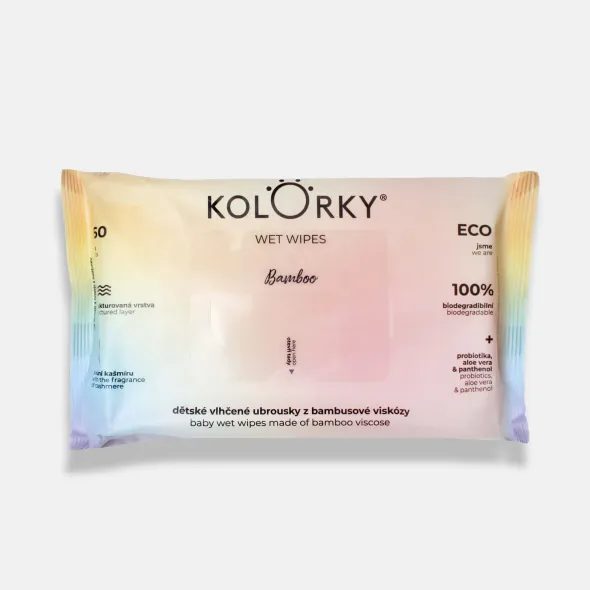 KOLORKY WET WIPES BAMBOO VLHČENÉ UBROUSKY 60KS - VLHČENÉ UBROUSKY - PŘEBALOVÁNÍ