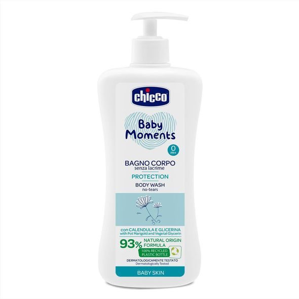 CHICCO ŠAMPON NA TĚLO S DÁVKOVAČEM BABY MOMENTS PROTECTION 93% PŘÍRODNÍCH SLOŽEK 750ML - ŠAMPONY A KOSMETIKA - KOUPÁNÍ A ZDRAVÍ