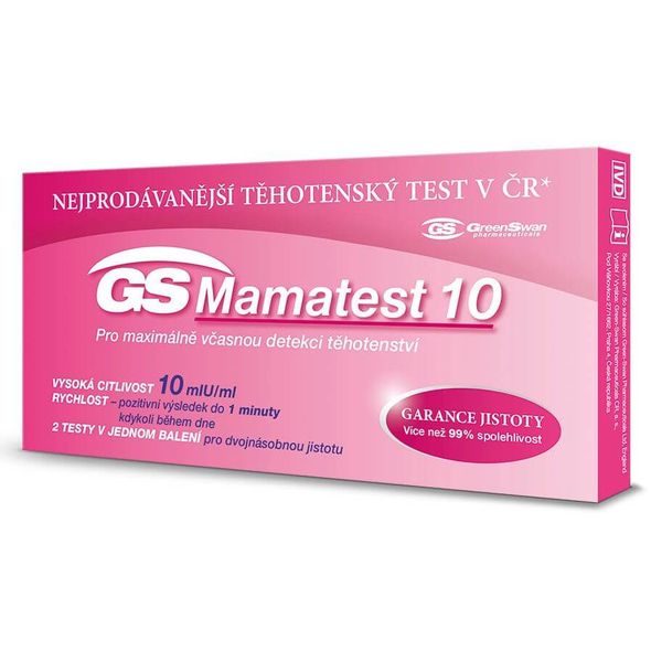 GS MAMATEST 10 TĚHOTENSKÝ TEST 2KS - TĚHOTENSKÉ TESTY - PRO MAMINKY