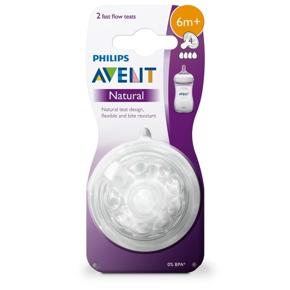 PHILIPS AVENT DUDLÍK NATURAL RYCHLÝ PRŮTOK 2KS - SAVIČKY A PÍTKA - KRMENÍ