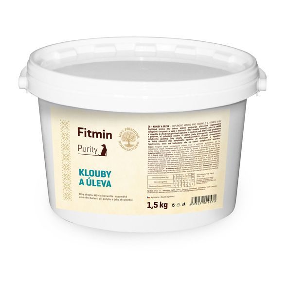 FITMIN PURITY KLOUBY A ÚLEVA DOPLNĚK PRO PSY 1,5 KG - DOPLŇKY STRAVY PRO PSY - CHOVATELSKÉ POTŘEBY MALVÍKZOO