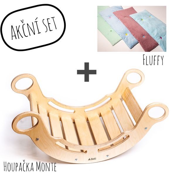 BAAVI AKČNÍ SET MONTESSORI HOUPAČKA MONTE S FLUFFY - HOUPAČKY A SKLUZAVKY - PRO DĚTI