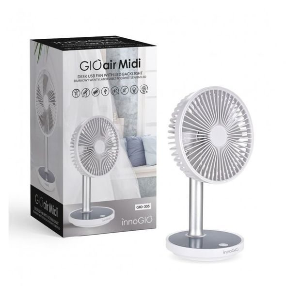 INNOGIO STOLNÍ USB VENTILÁTOR S PODSVÍCENÍM GIO AIR MIDI - ZVLHČOVAČE A ČISTIČKY VZDUCHU - SPINKÁNÍ