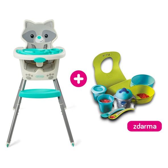 INFANTINO ŽIDLIČKA 4V1 GROW-WITH-ME + ZDARMA SADA NÁDOBÍ TOMMEE TIPPEE - STOLIČKY PLASTOVÉ - KRMENÍ