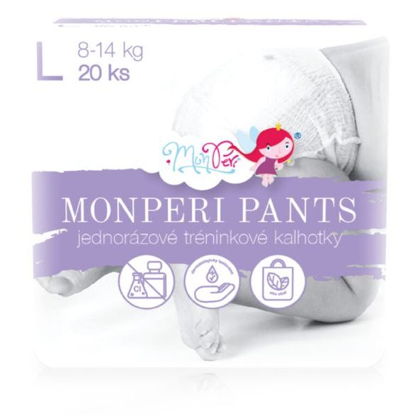 MONPERI KALHOTKY PANTS L - 20KS - JEDNORÁZOVÉ PLENY - PŘEBALOVÁNÍ