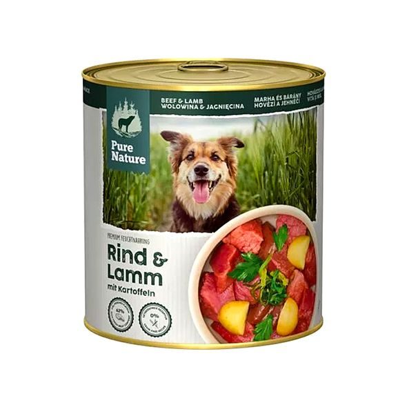 PURE NATURE DOG ADULT KONZERVA HOVĚZÍ A JEHNĚČÍ 800G - KONZERVY PRO PSY - CHOVATELSKÉ POTŘEBY MALVÍKZOO