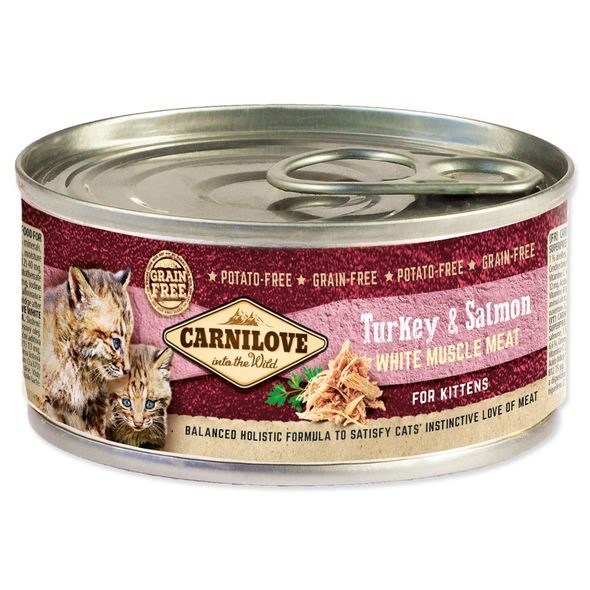 CARNILOVE WMM TURKEY & SALMON FOR KITTENS 100G - KONZERVY PRO KOČKY - CHOVATELSKÉ POTŘEBY MALVÍKZOO