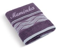 Froté ručník Vlnka se jménem MAMINKA - 50x100 cm burgundy