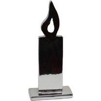 dekorace stříbrná svíčka, X0102 - 8 x 3,7 x 18 cm