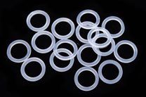 Záclonové kroužky plastové 25mm/20mm čiré 100 kusů