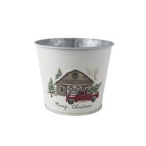 Vánoční květináč plechový K4485/1 - D12 × H10 cm B:8.5 cm