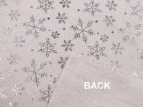 Vánoční bavlněná - imitace lnu sněhové vločky metalické METRÁŽ