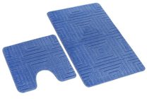 Koupelnové předložky SADA STANDARD 60x100 + 60x50 cm - 60x100 + 60x50 cm sv.modré čtverce