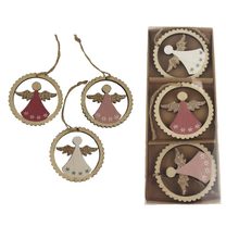 Dekorace k zavěšení, 3 ks D4653 - dia 7 x 0,5 cm