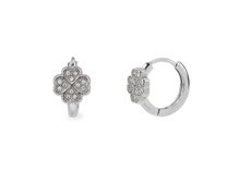 Náušnice z nerezové oceli kroužky, čtyřlístek s broušenými kamínky