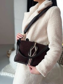GROSSO Čokoládově hnědá kabelka přes rameno / crossbody