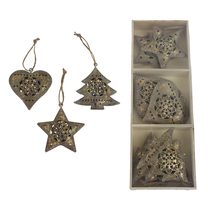 Dekorace k zavěšení, 6 ks K3710 - 6,5-6,8x1,2x6,5-8cm