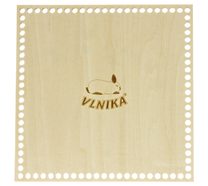 Dno - víko překližkové Natur čtverec s králíčkem 20x20 cm / otvory 8 mm