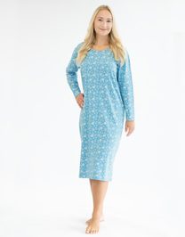 GINA dámské košilka noční dámská dlouhý rukáv, šité, s potiskem 19163P