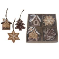 Vánoční dekorace k zavěšení mix, 12 ks D6425 - 4,5 - 4,7 x 0,2 x 5,5 cm