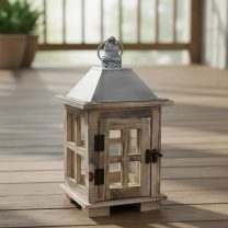 Dřevěná lucerna D6490/M - výška 32.5 cm