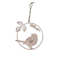 Dekorace k zavěšení s ptáčkem K3124-05 - 13 × 12,5 × 0.4 cm