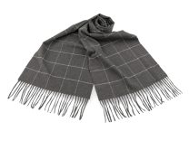 Pánská šála s třásněmi káro 30x175 cm