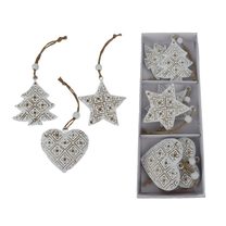 Vánoční dekorace k zavěšení, 6 ks K4379 - 21.5 × 8 × 2 cm